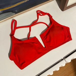 Xhilaration Red Cross cross back bikini top